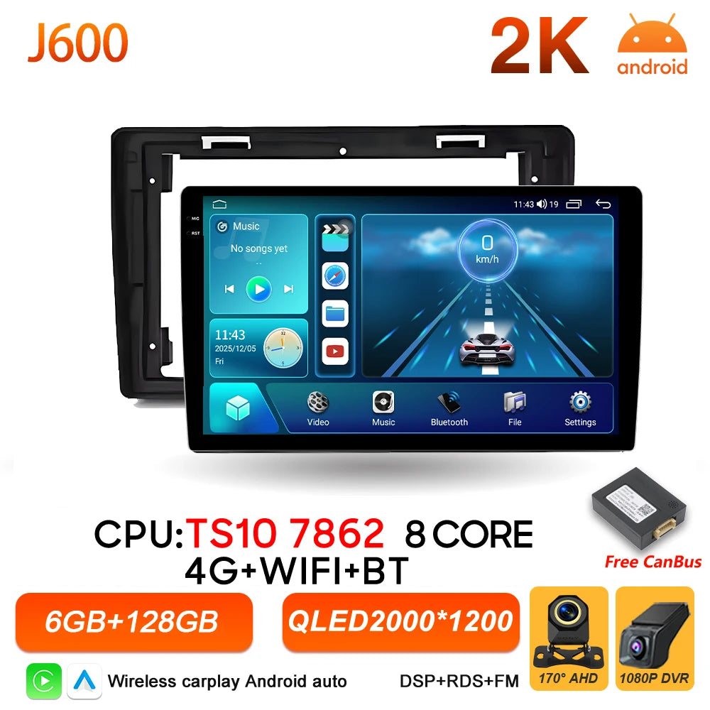 10" Android Car Radio with Wireless CarPlay & GPS — Dodge RAM 1500 (2008-2012)