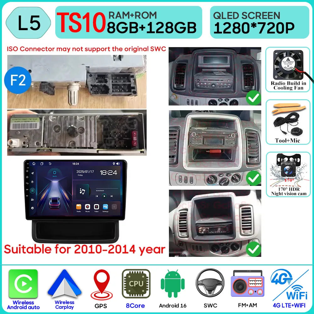 Car Stereo with Apple CarPlay & Android Auto, Compatible with Renault Trafic 2, Opel Vivaro A & Nissan Primastar