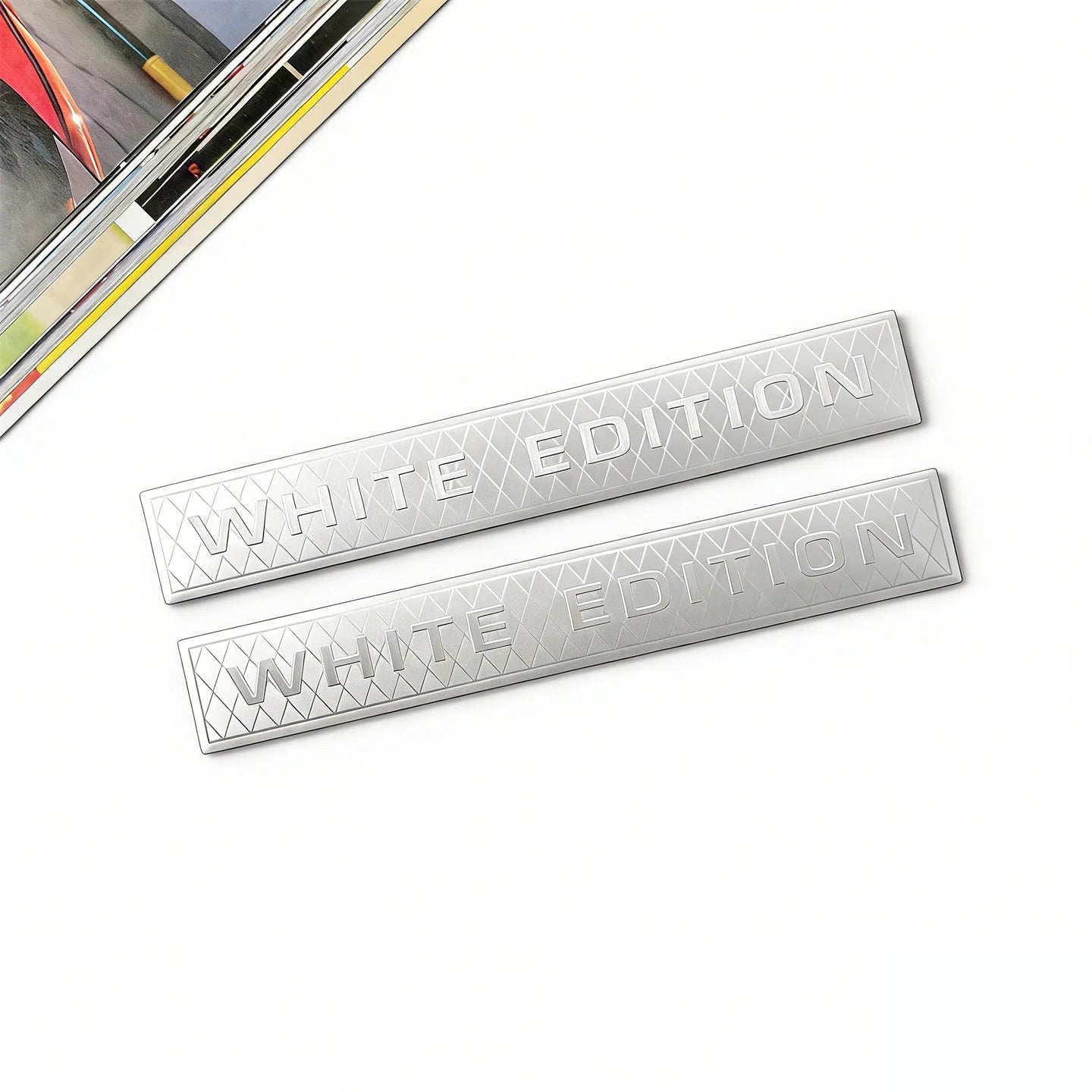 2 PCS Black White Platinum Edition 3D Aluminium Car Stickers Accessories Auto Body Tail Emblem Decals For Toyota Ford Opel Lexus