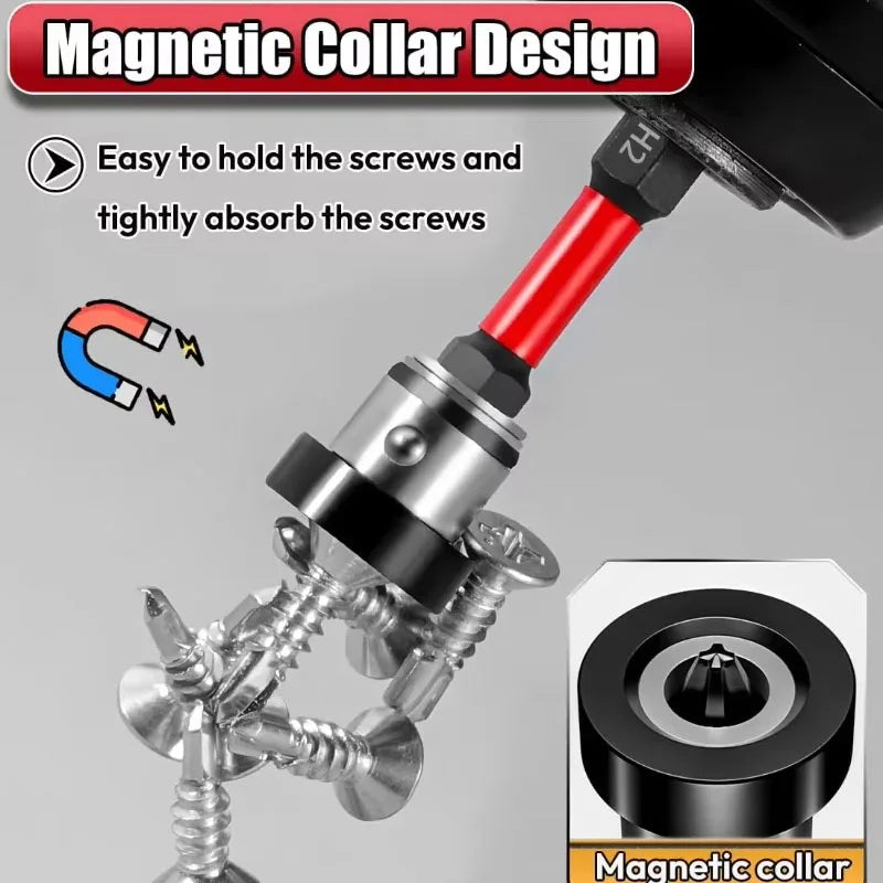 10/1x Magnetic Positioning Screwdriver Bits Hex Shank S2 Drywall Screw Bits for Batch Head Drilling Tools Gypsum Board Locating