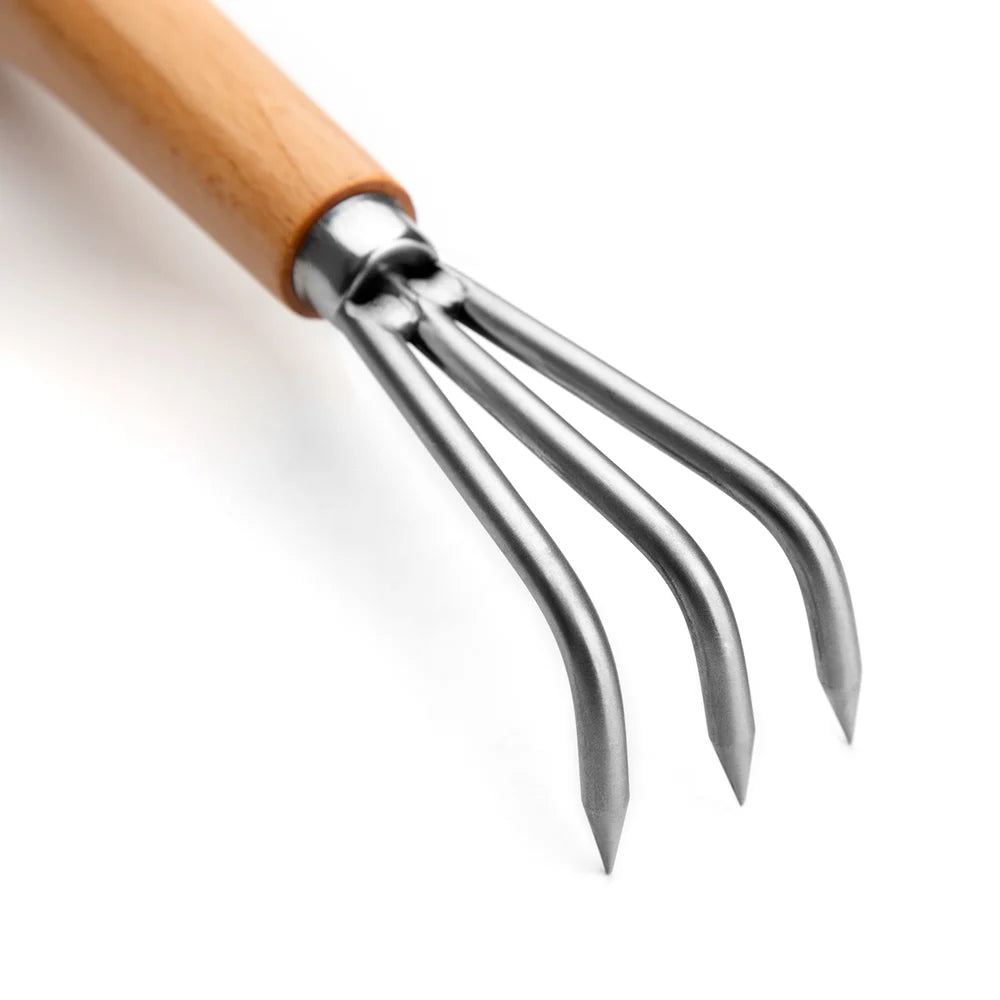 Bonsai Root Hook Tool - 23cm Alloy Steel with Wooden Handle