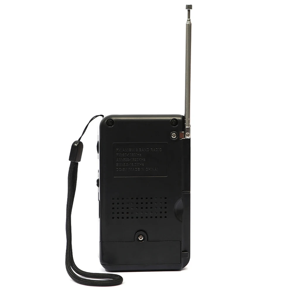 Outdoor Radio Dual Band Stereo Radio SW/AM/FM Pocket Pointer Radio LCD Display Battery Operated for Indoor Outdoor Emergency Use