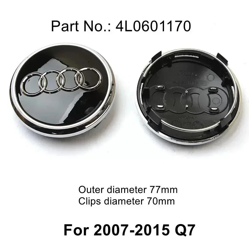 Audi 4pcs Wheel Center Caps - 60mm, 61mm, 68mm, 69mm
