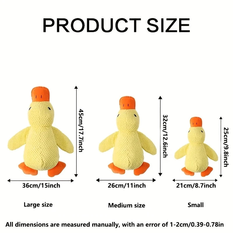Yellow Duck Plush Dog Toy - Squeaky Teething Toy – photo 3