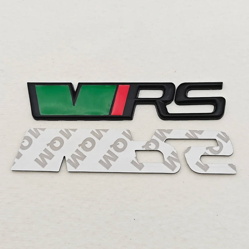 3D Metal Logo VRS Sticker Letters Emblem Car Front Grille Fender Side Trunk Badge For Skoda RS VRS Stickers Accessories