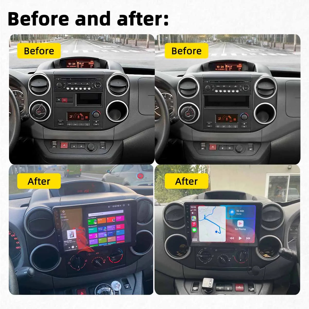 Android 16 Car Radio 4G+WIFI Carplay For Citroen Berlingo For Peugeot Partner 2008 - 2019 Navigation GPS Car Multimedia Player