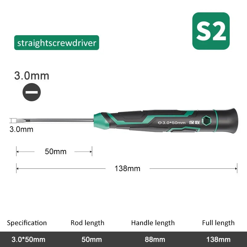 Precision Magnetic Screwdriver Anti-Slip Handle Phillips/Slotted Type Mini Screw Driver Installation and Disassembly Repair Tool