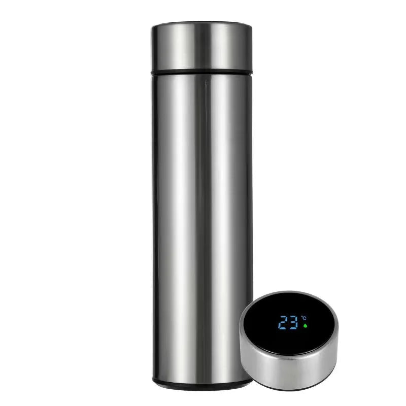 LOGO Name Thermal Bottle with Digital Thermometer 500ml Led Bilayer Flask Vacuum Insulated Bottle Portable Thermos Bottle
