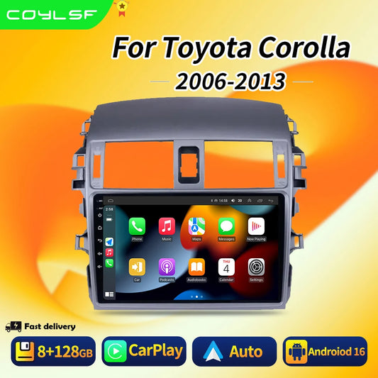 Android Car Stereo for Toyota Corolla E140/E150 (2006–2013) — CarPlay, Android Auto, DSP, 4G, Subwoofer Output