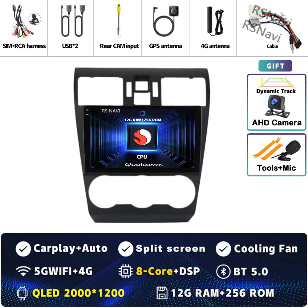 Android 16 For Subaru Forester WRX XV 2012 - 2018 2K QLED Stereo Car Radio Multimedia Video Player GPS 4G CarPlay
