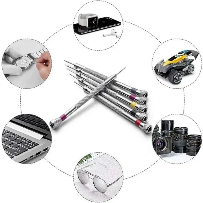 0.8-1.6mm Steel Screwdriver Watch Repairing Tool Portable Band Removal Mini Link Pins Included Watchmaker Equipment