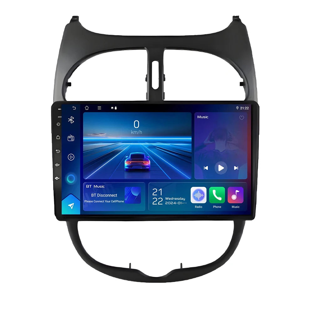 Android 16 Car Radio For Peugeot 206 206CC 1998-2012 Car Stereo Bluetooth 4G Wifi GPS Navigation Screen Wireless Carplay Monitor