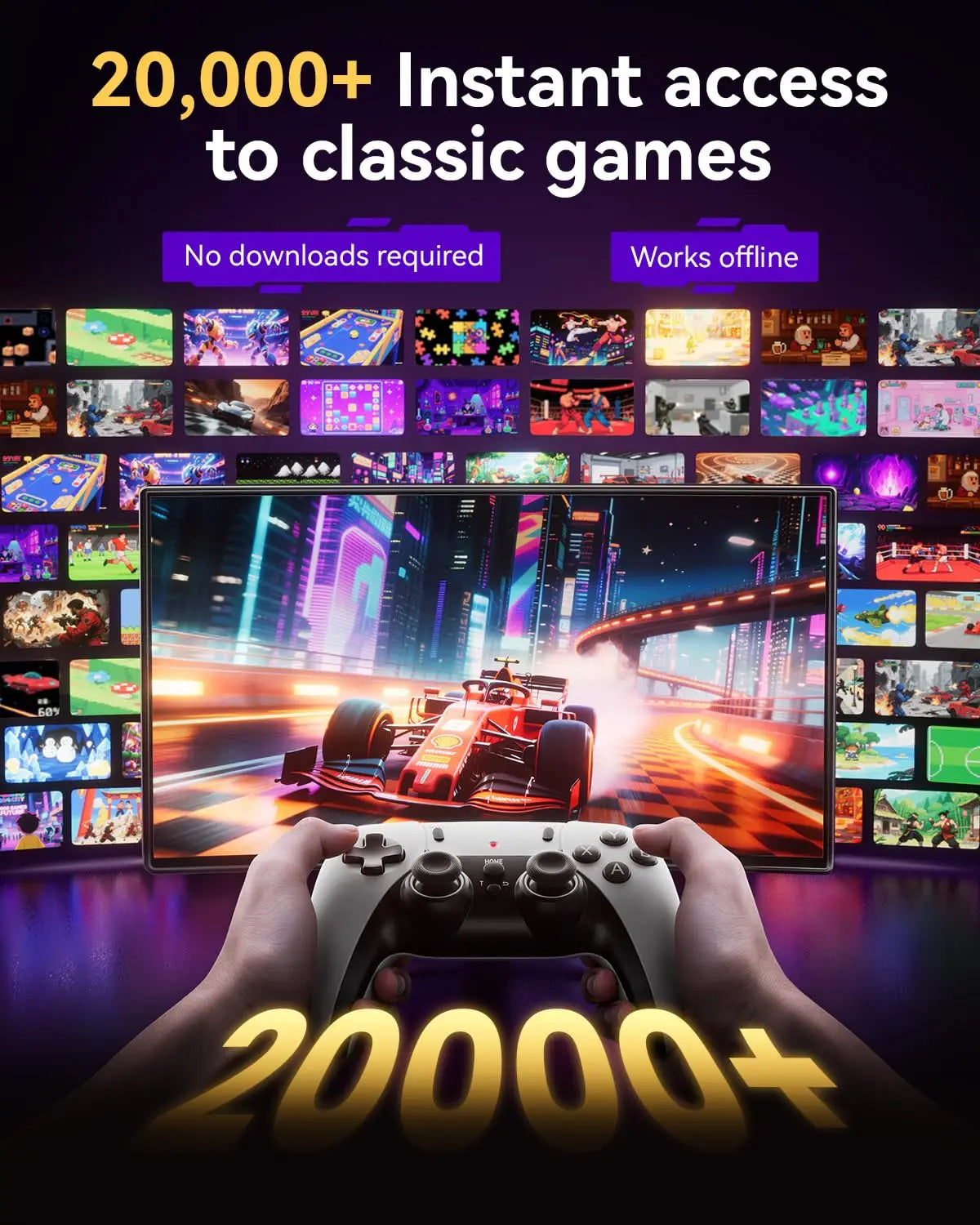 Enhanced Wireless Retro Gaming Console - 4K HDMI, 23 Emulators