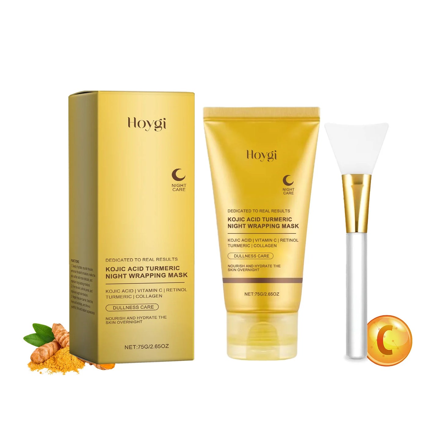 Eelhoe Turmeric & Collagen Night Peel-Off Mask 75g – Overnight Brightening, Anti-Wrinkle, Firming & Deep Hydration | Korean Skin Care