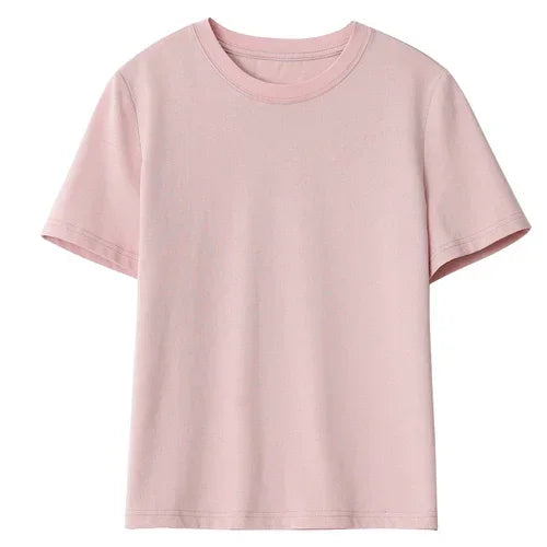 CHIC VEN Women's Basic O-Neck T-Shirt — Solid Short-Sleeve Pullover Tee
