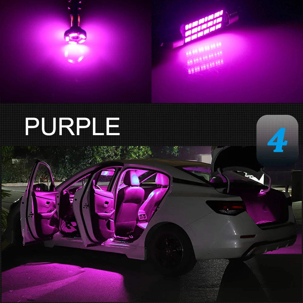 17pcs LED Interior Light Canbus For Toyota Sienna 2021 2022 2023 2024 2025 Dome Read Vanity Mirror Trunk Door License Plate Lamp