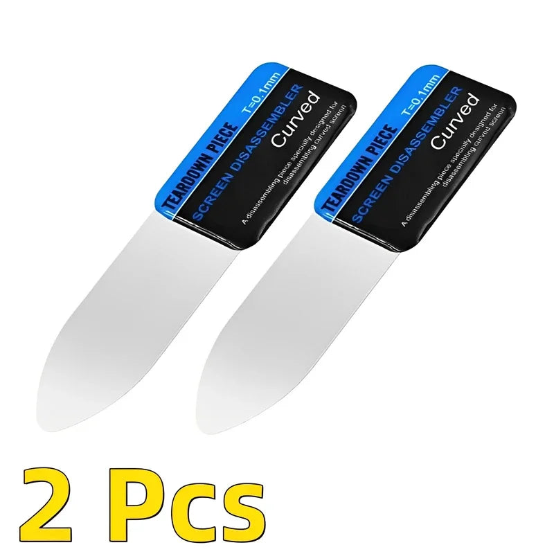 1-20Pcs Mobile Phone Curved LCD Screen Spudger Opening Pry Card Tools Ultra Thin Flexible Mobile Phone Disassemble Steel Metal