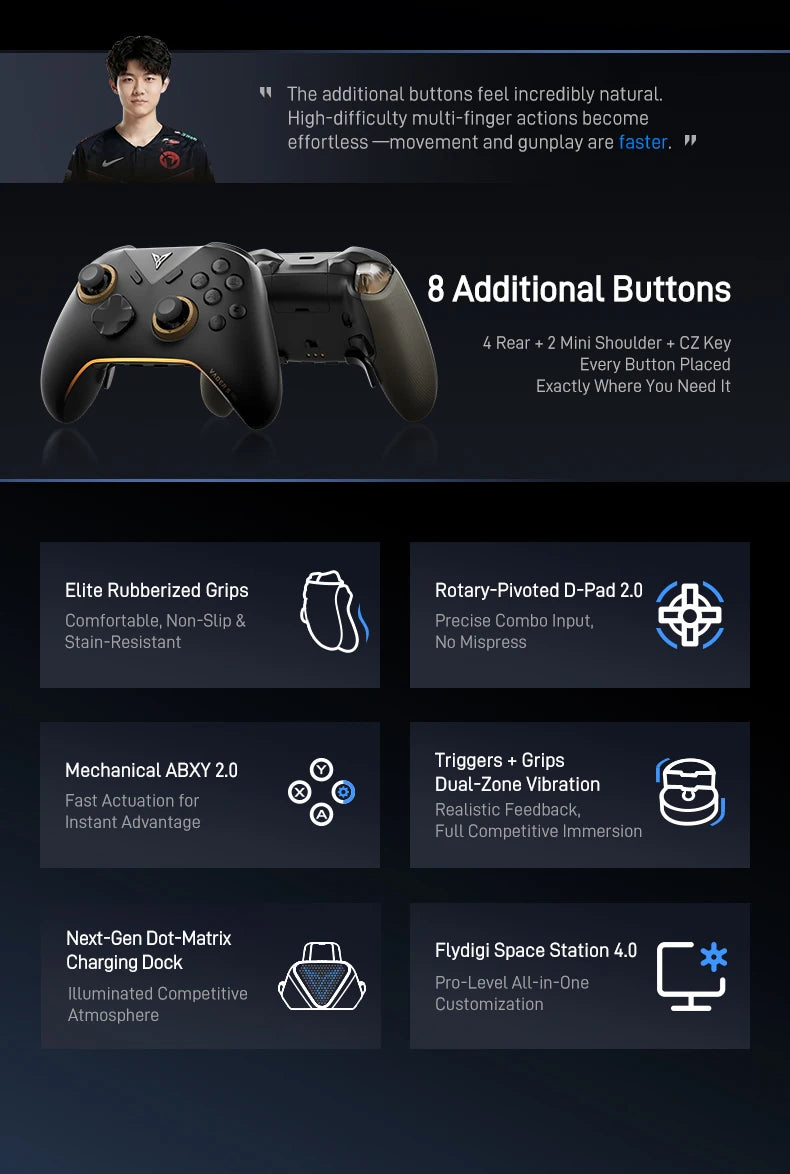 Flydigi Vader 5 Pro Gamepad With Hall Rocker Athletic Vibrate Trigger Gaming Controller For NS Mobile TV PC