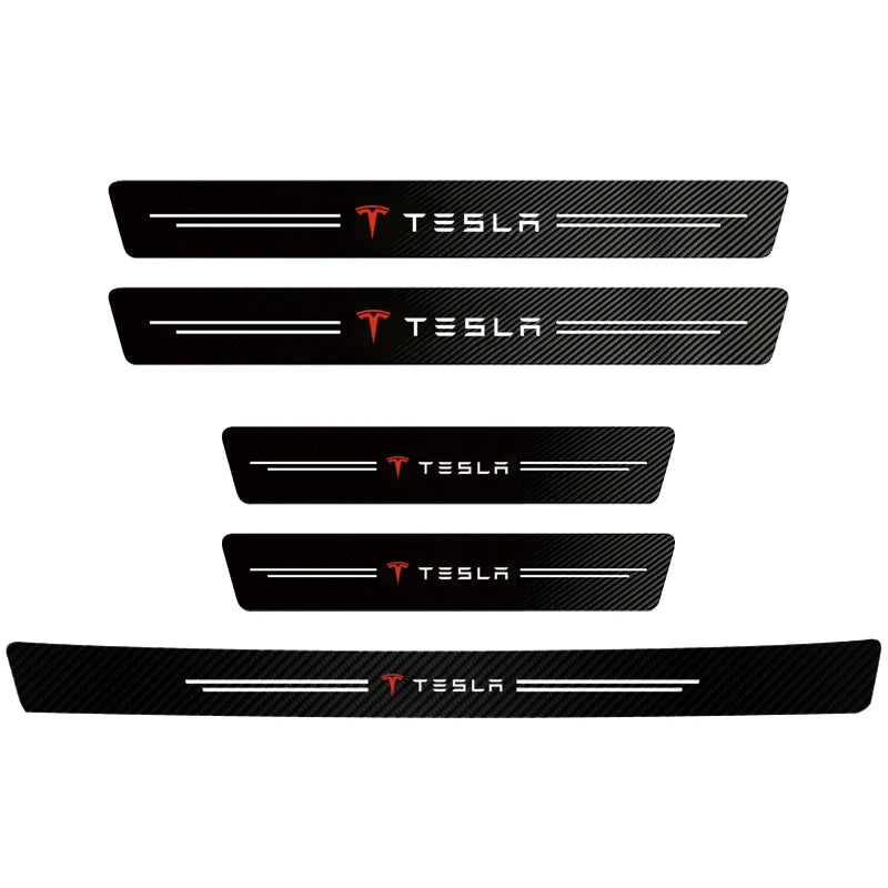 Carbon Fiber Car Door Sill Protector Sticker – Tesla Model 3, Y, S, X, Cybertruck & Roadster