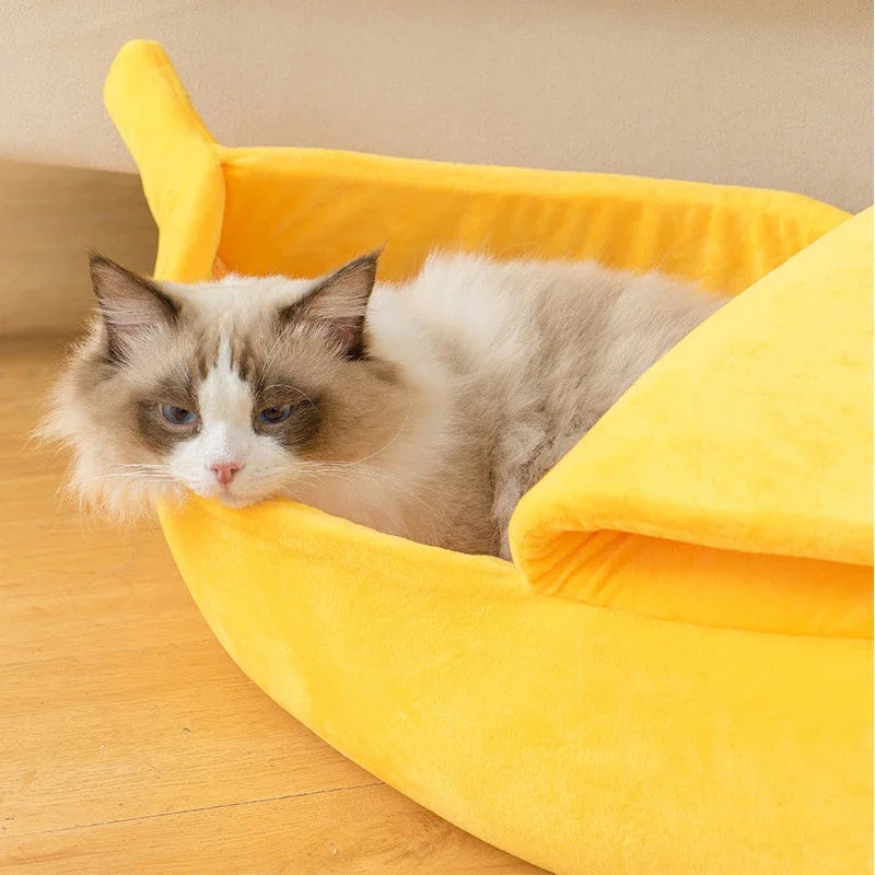 Banana Cat Bed - Cute Cozy Pet Basket for Cats & Small Dogs - photo 5