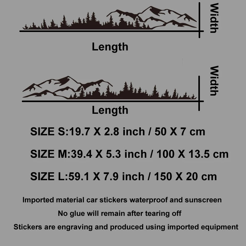 Carlow Hills and Forest Scene Outdoor adventure designs, outdoor adventure stickers nature themed decorations durable vinyl