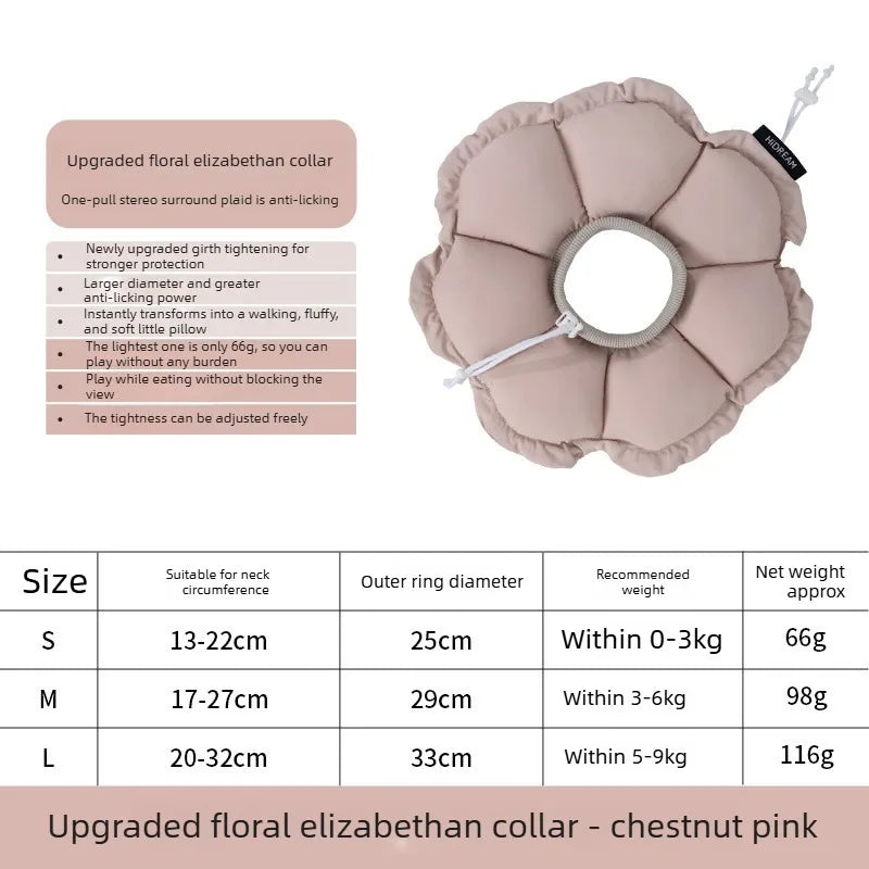 Soft Plush Flower Recovery Collar for Cats & Dogs - Waterproof Cone – photo 7