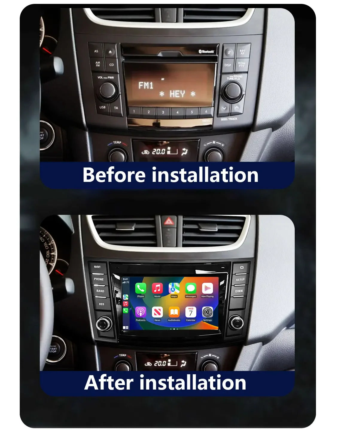 Android Car Stereo for Suzuki Swift 4 (2011–2016) — Wireless CarPlay, Android Auto, GPS, 4G, WiFi