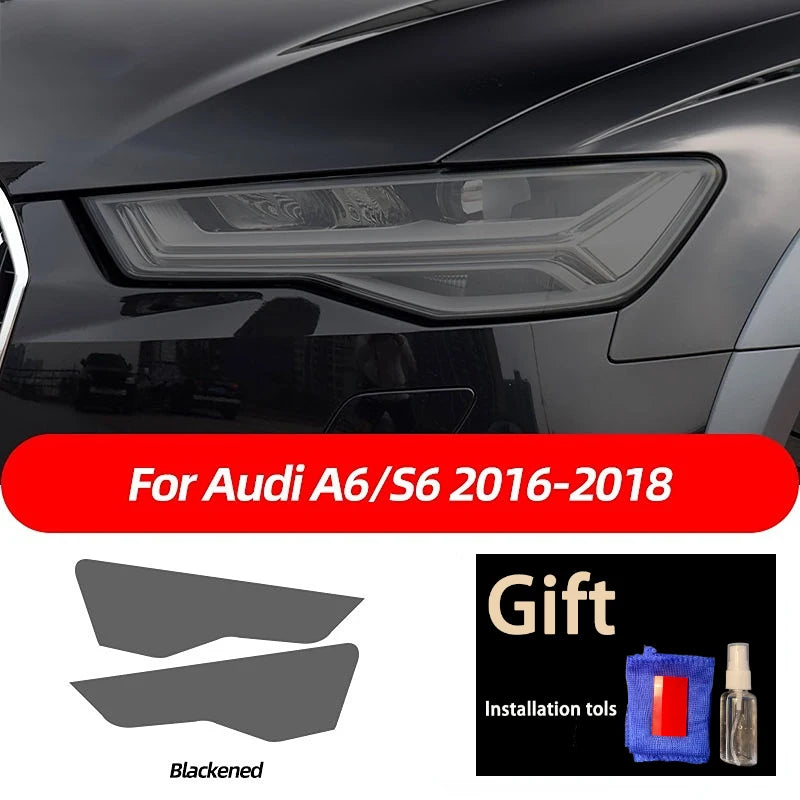 Smoked Black TPU Sticker Car Headlight Protective Film For Audi A3 8V S3 A4 B8 B9 A5 A6 S6 C8 A7 A8 D4 TT TTS Q3 Q5 Q7 Q8 RSQ8
