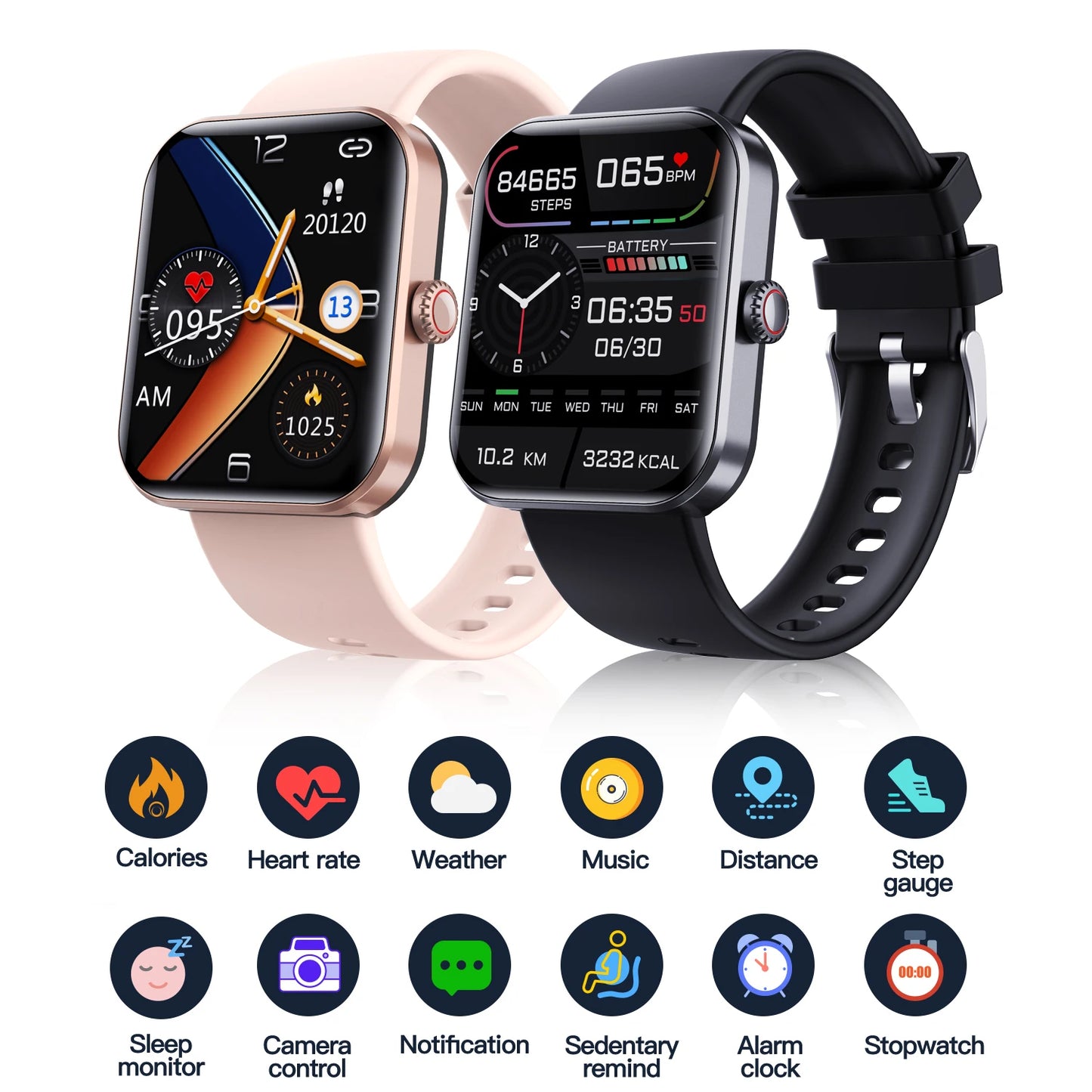 1.91" Fitness Smart Watch — Activity & Wellness Tracking, Waterproof