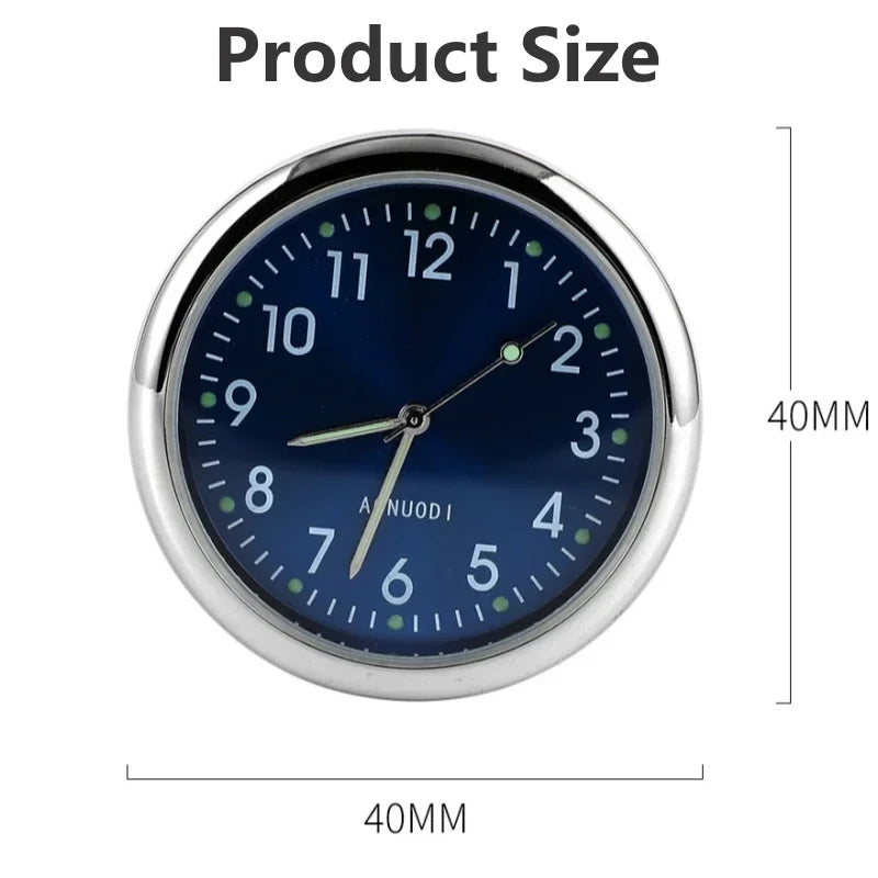 Car Clock Luminous Auto Ornament Mini Automobiles Internal Stick-On Digital Watch Mechanics Quartz Clocks 40mm 43mm