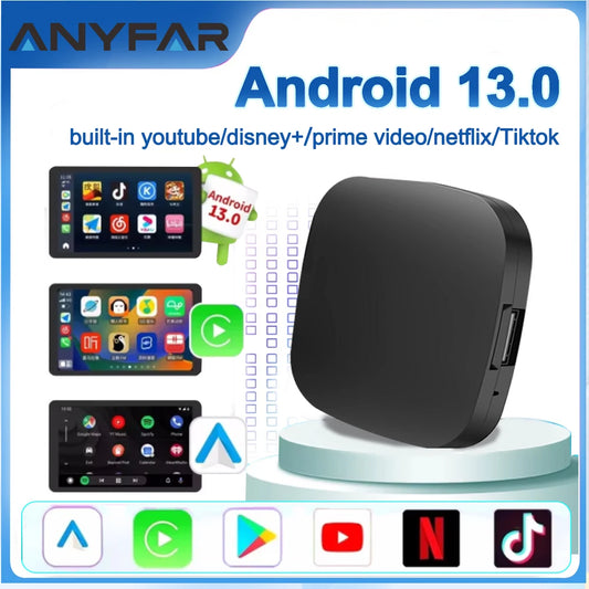 Android 13 CarPlay AI Box — Wireless CarPlay & Android Auto Adapter with App Store Support