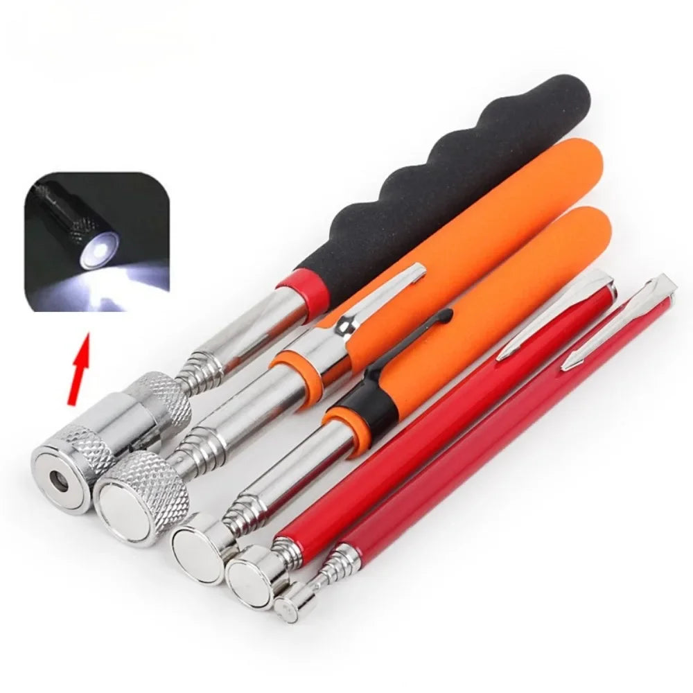 Telescopic Adjustable Magnetic Pick-Up Tools Magnetic Telescopic Magnet Grip Long Pen Telescopic Magnet Stick with LED Light