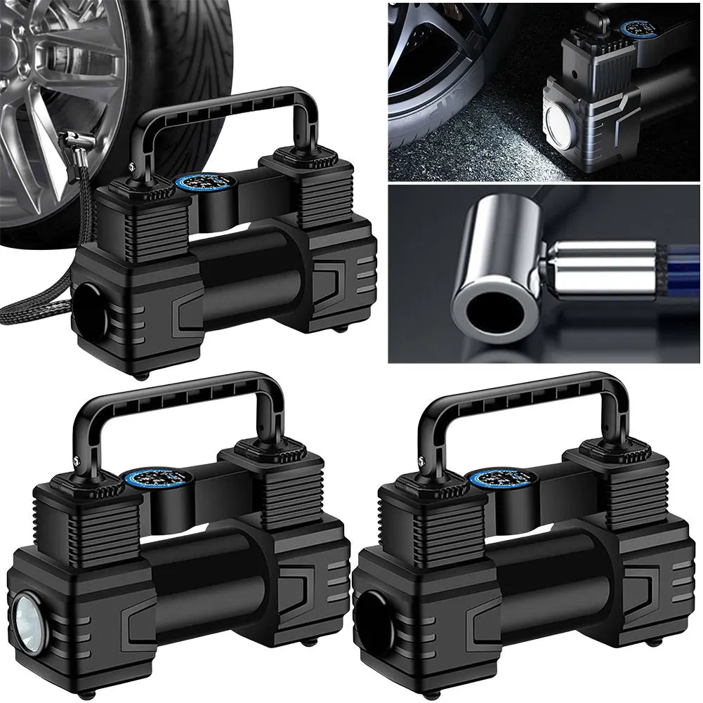 Car Tire Pump Auto Air Compressor Digital Display 12V Electric Car Tire Inflator with LED Light Vacuum Tire Pump for All Vehicle