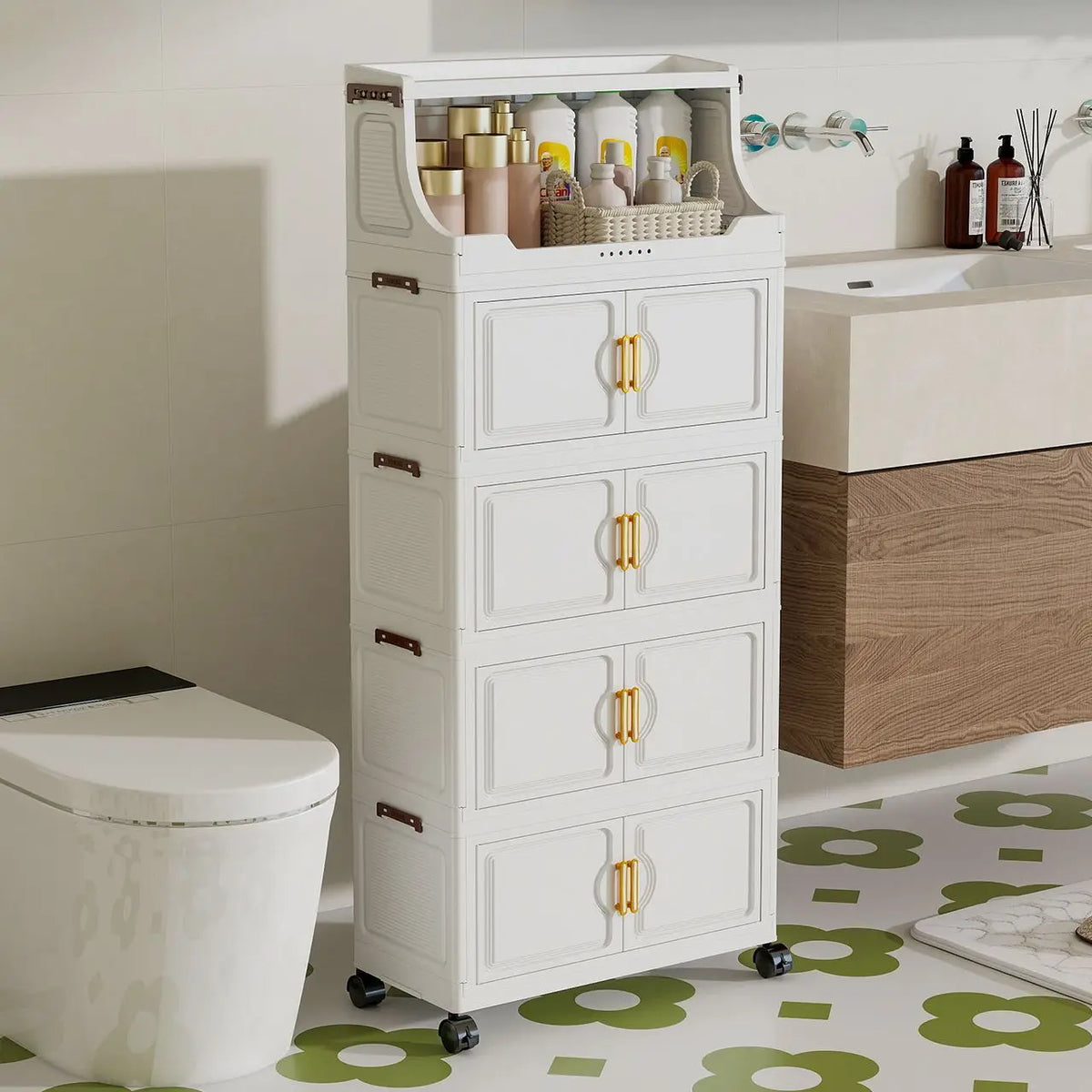 Foldable multi-tier snack and toy storage rack — view 4 of 24