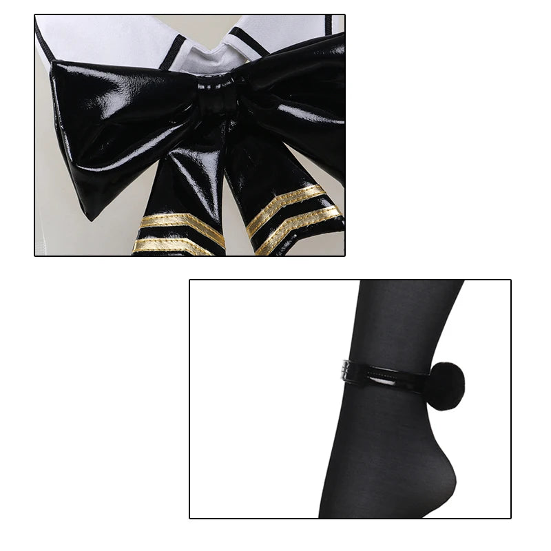 ROLECOS NIKKE Goddess of Victory Blanc Bunny Girl Costume Noir Bunny Suit Women Sexy Cosplay Suit White and Black Jumpsuits