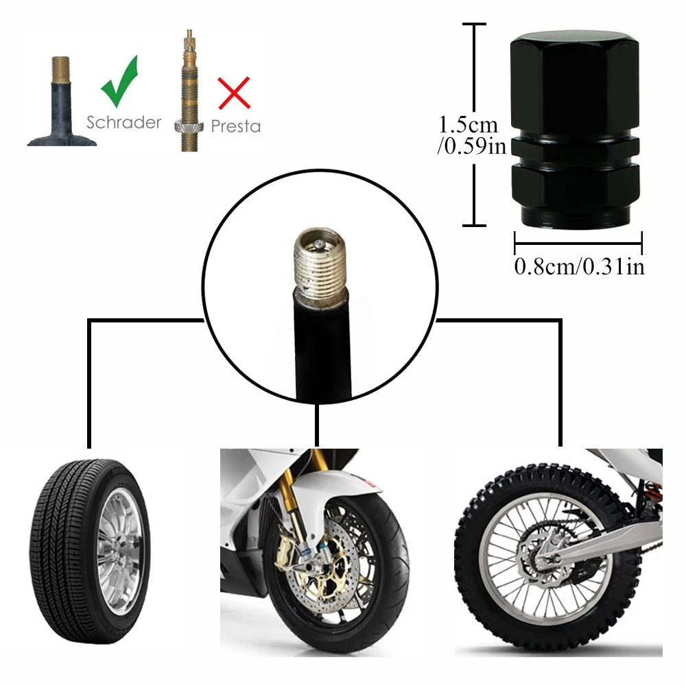 DSYCAR 12Pcs Universal Car Moto Bike Tire Wheel Valve Cap Cover Car Styling for Fiat Audi Ford Bmw Toyota VW Lada Opel Kia