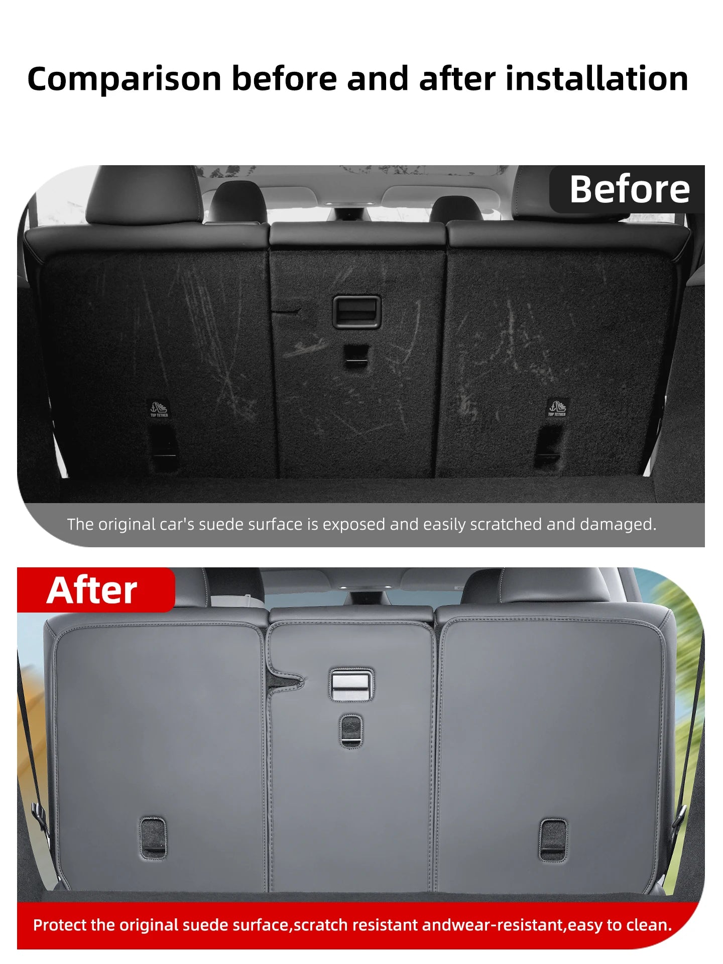 Rear seat backrest protection pad For Tesla Model Y Juniper Trunk Rear Seat Back Cover Backrest Protector Cover Protection Mat