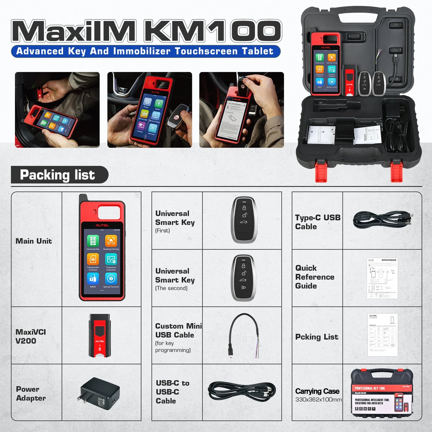 Autel MaxiIM KM100 KM100X Key Programming Tool Lifetime Free IMMO Immobilizer Key FOB Programmer OBD IMMO Key Learning PK IM508