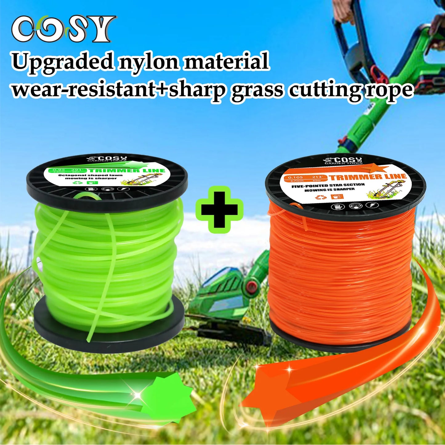 2.4mm130m Nylon Octagonal shape Mowing Trimmer Line Trimmer Head String for Grass Trimmer Roll Grass Rope Line Brushcutter Wires