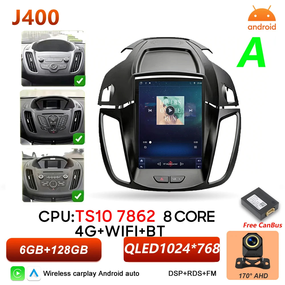 Car Stereo with Apple CarPlay & Android Auto, Compatible with Ford C-MAX, Kuga 2 & Escape 3