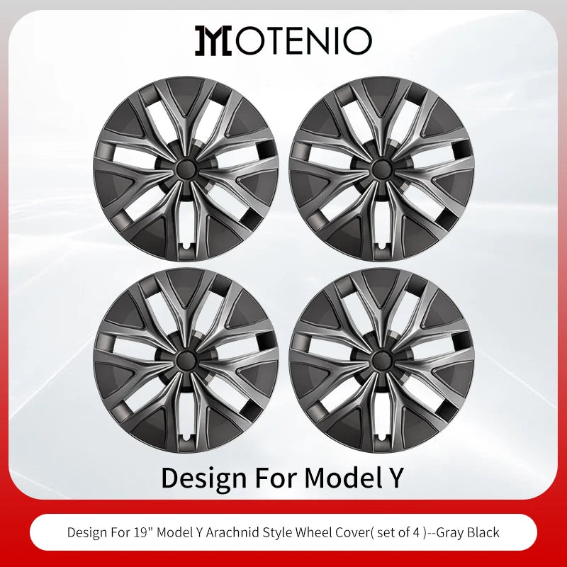 4pcs for Tesla Model Y2020-2024 19 inch Arachnid Web Hub Caps Car Hub Caps Full Rim Covers Replacement Wheel Cover Accessories