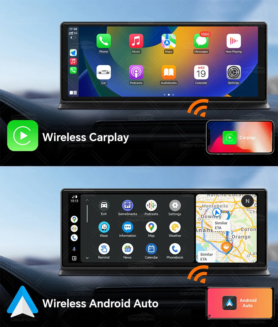 K60 Pro 11.3" 4G+64G WIFI Android 14 AI Screen GPS Navigation Carplay Android AUTO 1080P Dash Cam RearView Mirror Video Recorder
