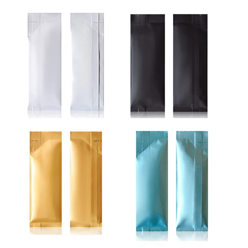 50PCS Open Top Aluminum Foil Bags Coffee Fruit Dried Milk Sugar Honey Powder Disposable Heat Sealing Rectangular Package Pouches