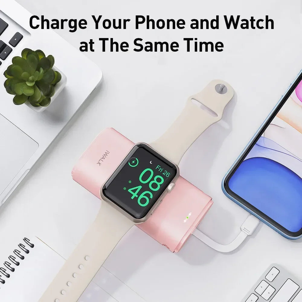 iWALK 9000mAh Magnetic Power Bank — Fast Wireless Charging with Built-in Cable