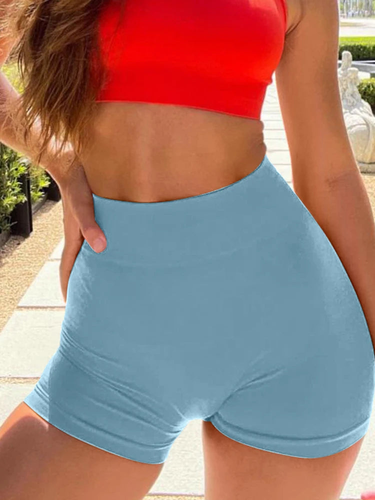 2026 Women's Yoga Shorts High Waisted Fitness Pants Seamless Hip Lifting Ladies Sports Shorts