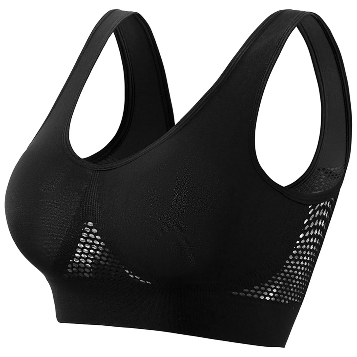 Shockproof Sports Bra – Open-Back Seamless Yoga Workout Vest