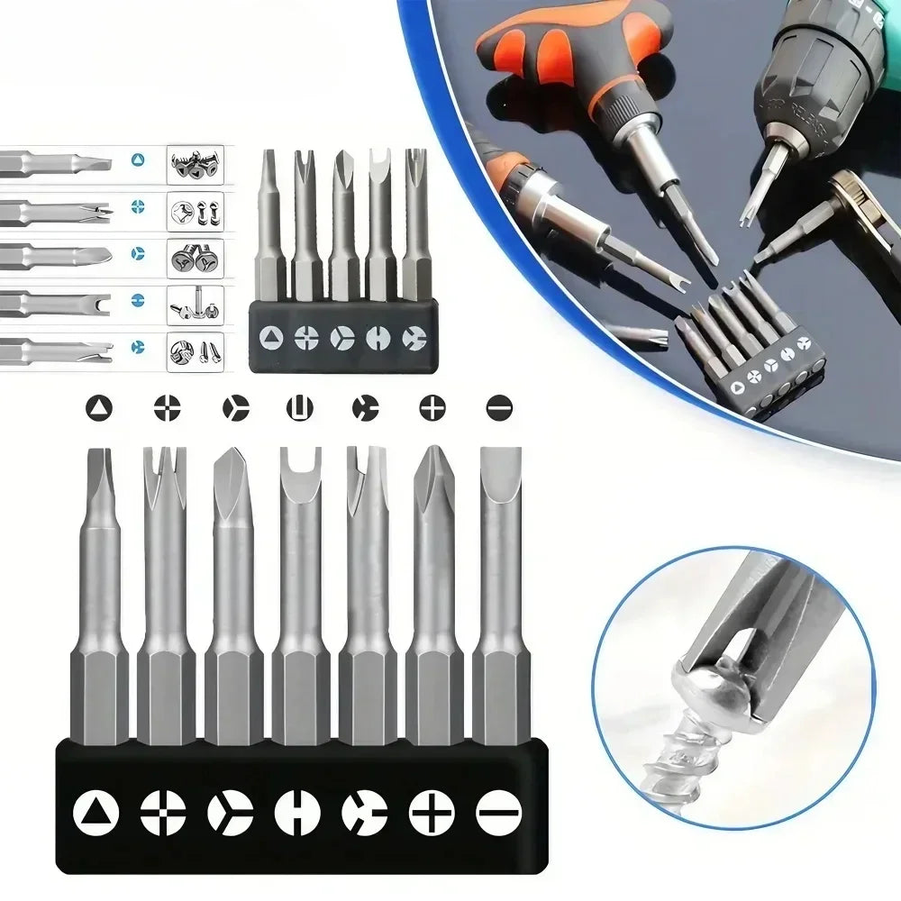 Precision Y U Shaped Triangle Screwdriver Magnetic Bit 1/4in Inner Cross Three Points Screw Driver Security Tip For Power Drill