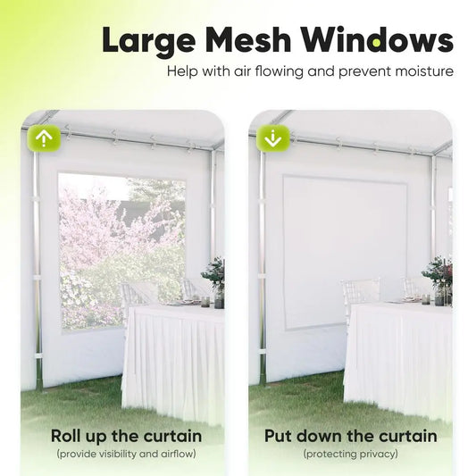 20x20 Heavy Duty Party Tent with Rollup Ventilated Mesh WindowsampCover, Outdoor Event Shelter for Parties Wedding Carports Can