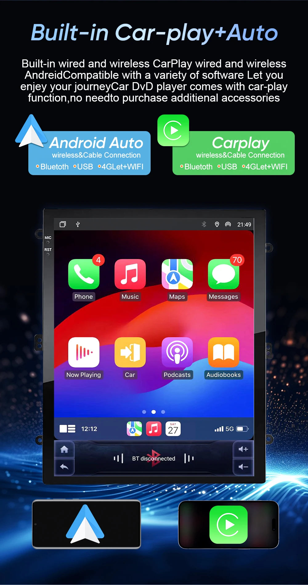 9. 7Inch For Jeep Grand Cherokee WK2 2014 - 2017 Wireless Carplay AutoRadio Car Radio Android 14 7862CPU Multimedia-player GPS
