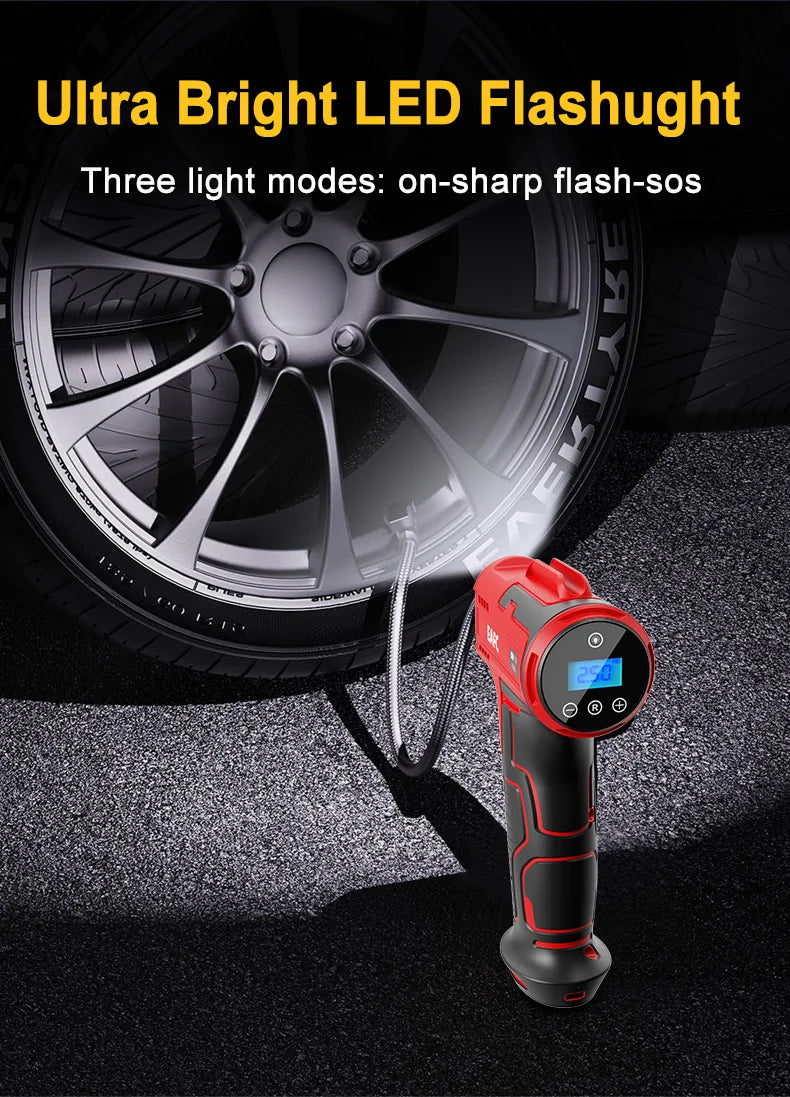 EAFC 4000mAh Car Air Compressor Electric Wireless 150PSI Tire Inflator Pump for Motorcycle Bicycle Boat AUTO Tyre Balls Inflator